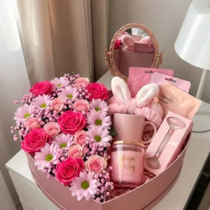 Caja tonos rosa